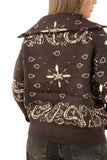 CARDIGAN ANASTASIA MARRONE/GIALLO FANTASIA BANDANA TAGLIA UNICA
