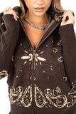 CARDIGAN ANASTASIA MARRONE/GIALLO FANTASIA BANDANA TAGLIA UNICA