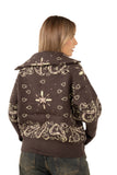 CARDIGAN ANASTASIA MARRONE/GIALLO FANTASIA BANDANA TAGLIA UNICA