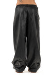 PANTALONE VIRGINIA NERO PALAZZO ECOPELLE JUST WEST TAGLIA UNICA