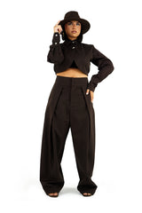 Coordinato Elegante 2 Pezzi con Top Crop e Pantalone Palazzo