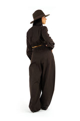 Coordinato Elegante 2 Pezzi con Top Crop e Pantalone Palazzo