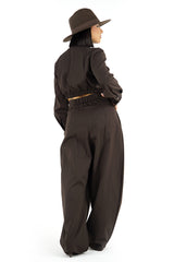 Coordinato Elegante 2 Pezzi con Top Crop e Pantalone Palazzo