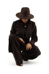 Coordinato Elegante 2 Pezzi con Top Crop e Pantalone Palazzo