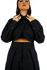 Coordinato Elegante 2 Pezzi con Top Crop e Pantalone Palazzo