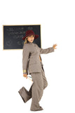 Completo Due Pezzi Donna in Cotone Micro Quadri con Giacca Asimmetrica e Pantaloni Wide Leg
