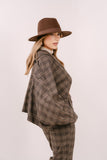 TAILLEUR FLORA MARRONE A QUADRI LUMINA