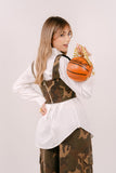 COORDINATO MIMETICO CAMOUFLAGE CON CORSETTO E BERMUDONE CARGO BAGGY