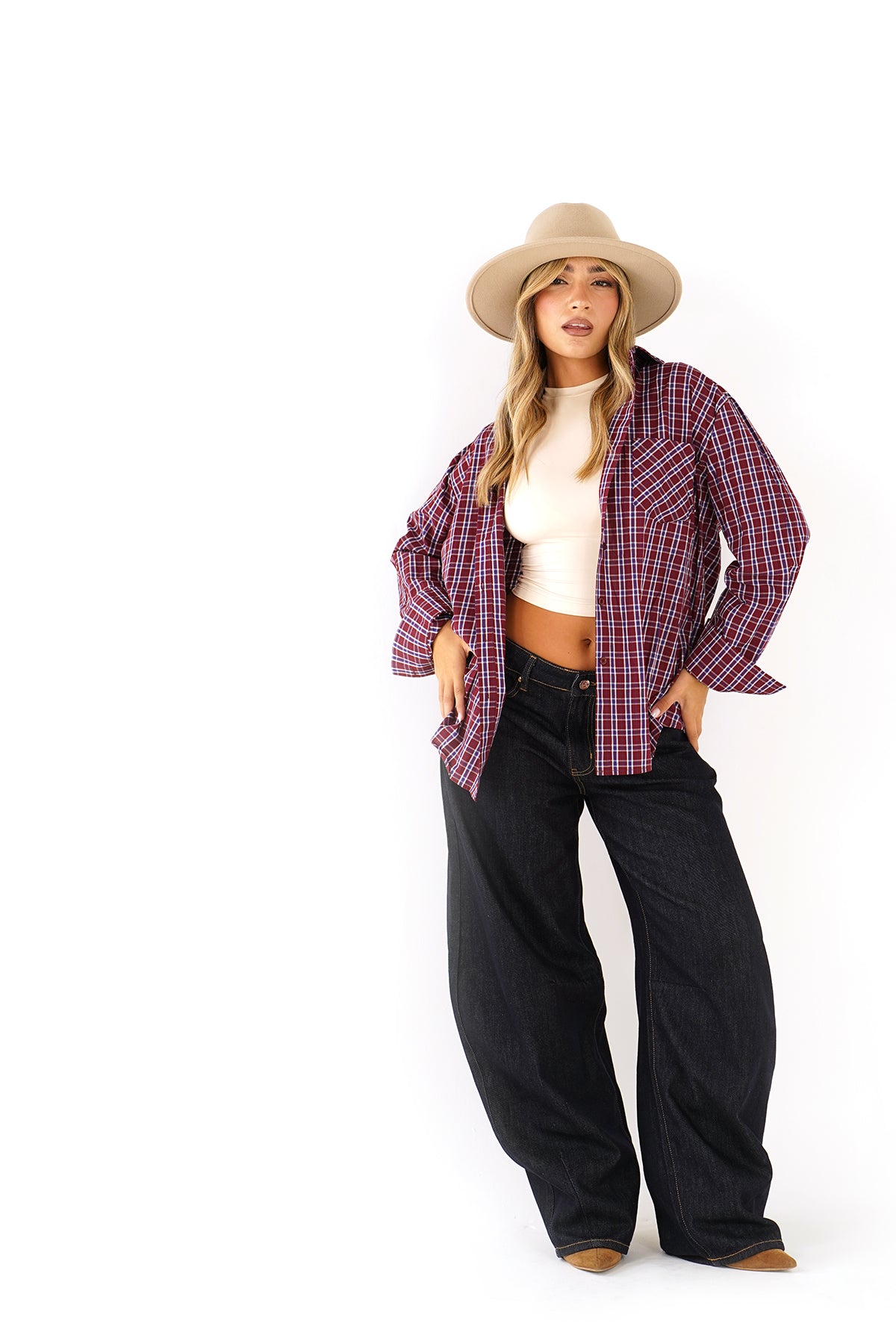 Camicia Donna a Quadri Tartan Stile Urban