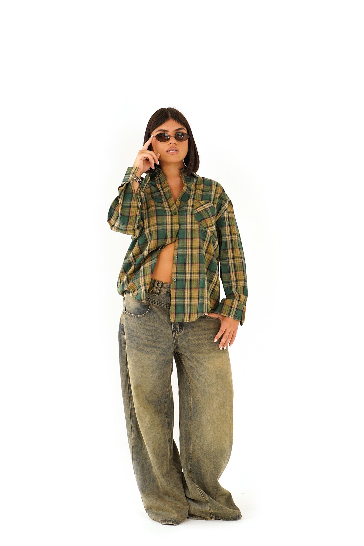 Camicia Donna a Quadri Tartan Stile Urban