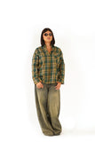Camicia a Quadri Oversize Donna Motif Tartan