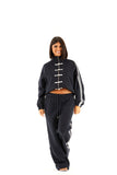 Tuta due pezzi chiusura alamaro Felpa Collo Alto e Pantaloni Wide Leg