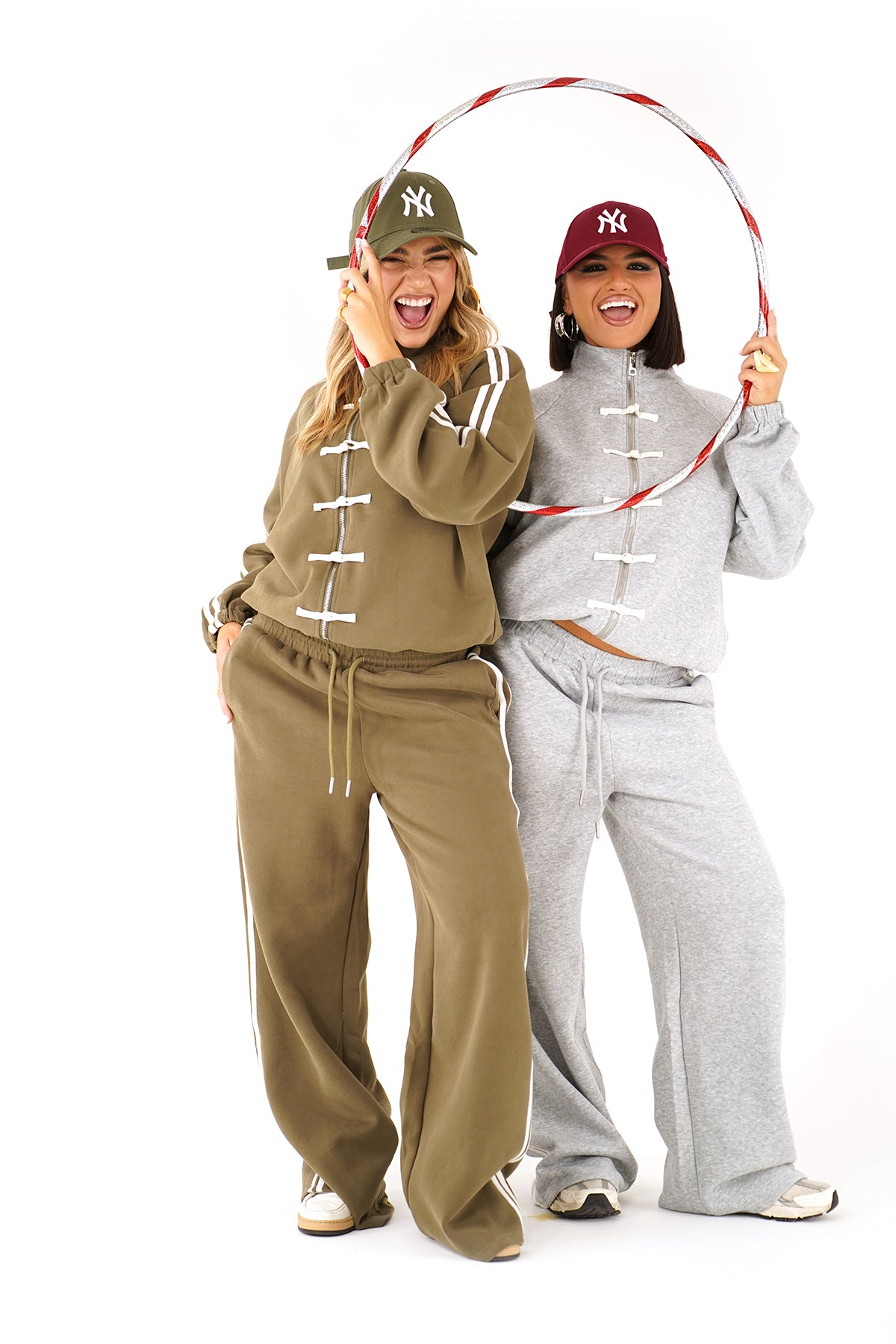 Tuta due pezzi chiusura alamaro Felpa Collo Alto e Pantaloni Wide Leg