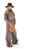 COORDINATO BILLIE GRIGIO IN JEANS GIACCA CROPPED E JEANS WIDE LEG