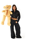 Coordinato in jeans Giacca Cropped e Jeans Wide Leg