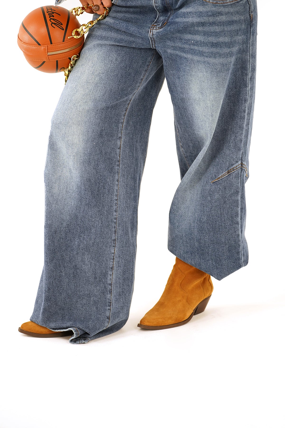 Coordinato in jeans Giacca Cropped e Jeans Wide Leg
