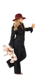 Tutone in jeans wide leg jumpsuit apertura con bottoni blu black