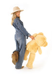 Tuta Jumpsuit in denim con strappi