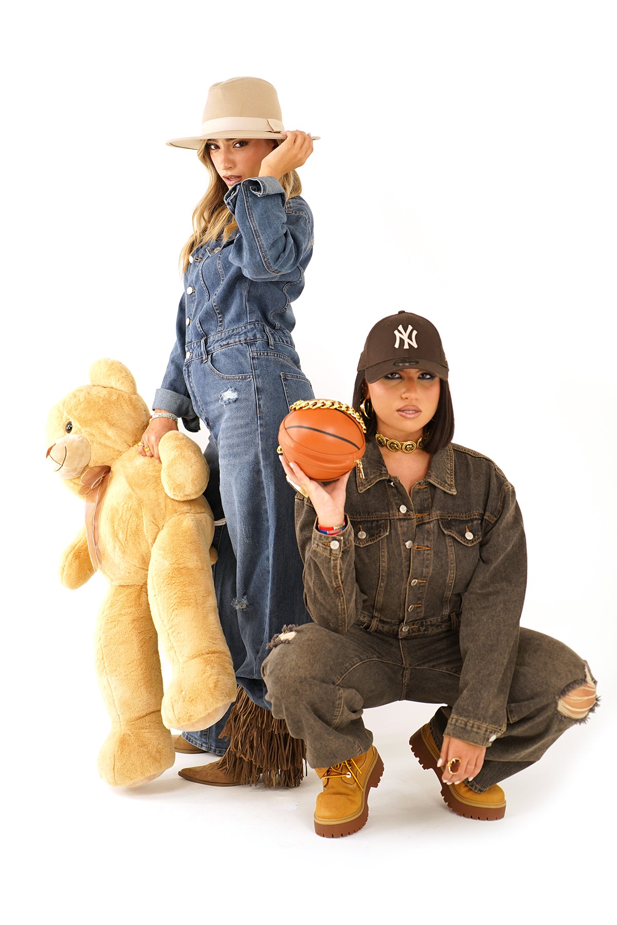 Tuta Jumpsuit in denim con strappi