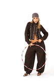 Coordinato denim circense giacca corta e pantaloni wide leg