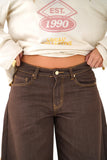 Jeans ballon MISSBONBON in Denim Gamba Larga