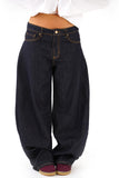 Jeans ballon MISSBONBON in Denim Gamba Larga