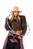 Giacca chiodo in ecopelle con spalline