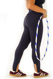Leggings donna elasticizzati con staffa effetto second skin blu