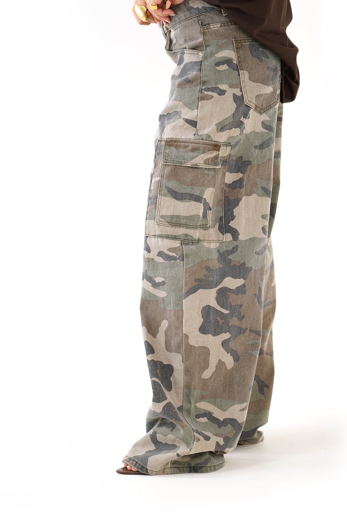 JEANS CARGO GWEN MILITARE WIDELEG