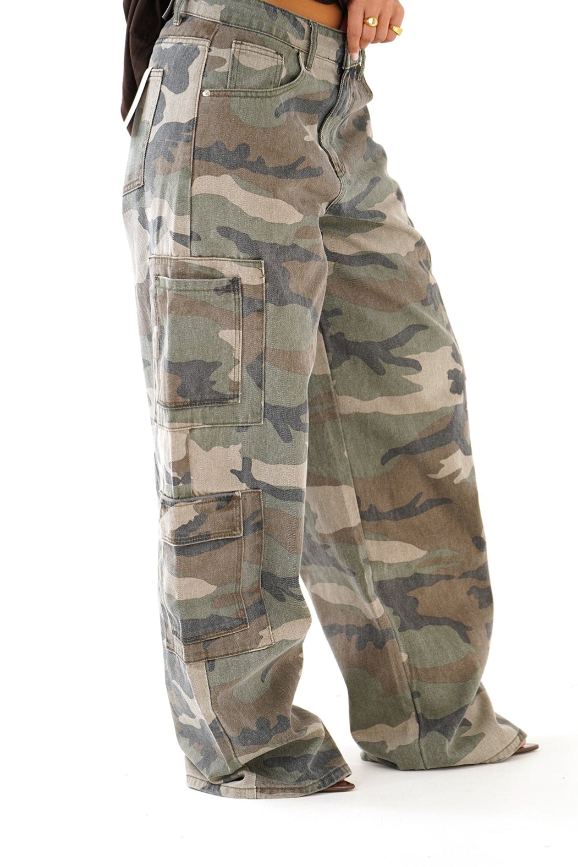 JEANS CARGO GWEN MILITARE WIDELEG
