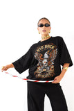 T-SHIRT KID ROCK NERO CON SPALLINE MEZZA MANICA