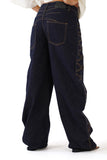 JEANS BALLON CHRISSIE BRUTE CON CUCITURE DECORATIVE