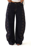 JEANS BALLON CHRISSIE BRUTE CON CUCITURE DECORATIVE