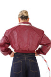 GIUBBOTTO PIPER BORDEAUX CROPPED TRAMA COCCODRILLO