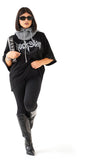 T-SHIRT ROCKSTAR NERO CON SPALLINE MEZZA MANICA