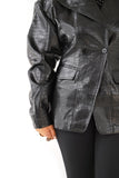 BLAZER KYLIE NERO IN ECOPELLE TRAMA COCCODRILLO