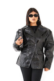 BLAZER KYLIE NERO IN ECOPELLE TRAMA COCCODRILLO