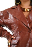BLAZER KYLIE TERRACOTTA IN ECOPELLE TRAMA COCCODRILLO