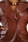 BLAZER KYLIE TERRACOTTA IN ECOPELLE TRAMA COCCODRILLO