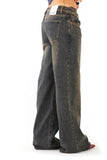 JEANS CROSSOVER SLAVATI WIDE LEG CON ABBOTTONATURA INCROCIATA