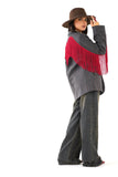 BLAZER OVERSIZE BROOKLYN GRIGIO CON FRANGE ROSSE WESTERN CHIC