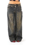 JEANS CROSSOVER SLAVATI WIDE LEG CON ABBOTTONATURA INCROCIATA