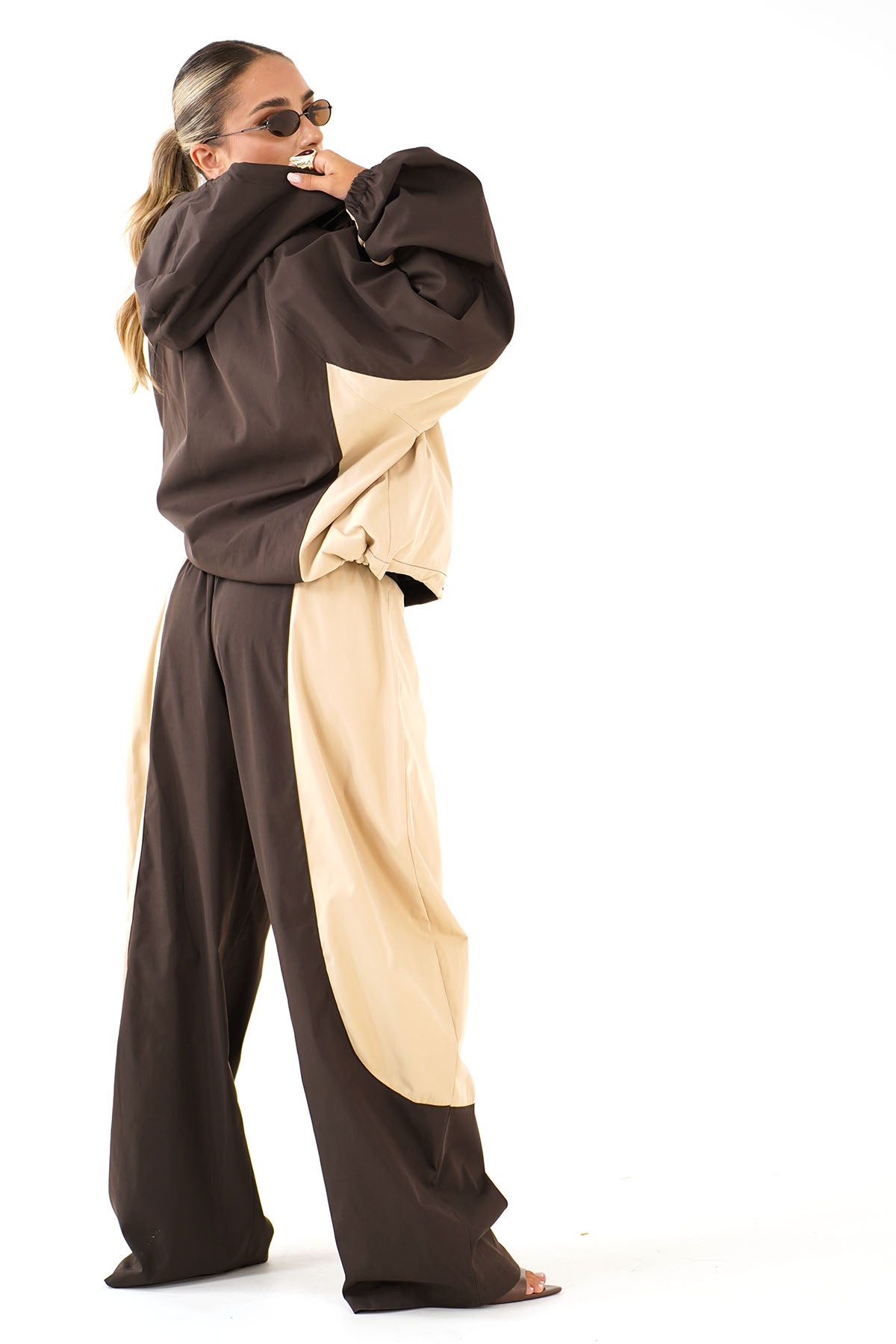 GIUBBOTTO VENERE MARRONE BEIGE  CON CAPPUCCIO LUMINA