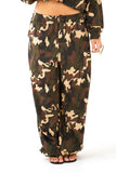 PANTALONE TUTA WAVE WIDE LEG CAMOUFLAGE CON ELASTICO IN VITA LUMINA