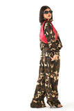 PANTALONE TUTA WAVE WIDE LEG CAMOUFLAGE CON ELASTICO IN VITA LUMINA
