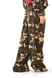 PANTALONE TUTA WAVE WIDE LEG CAMOUFLAGE CON ELASTICO IN VITA LUMINA