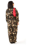 FELPA AVA MARRONE MILITARE CON MEZZA ZIP LUMINA