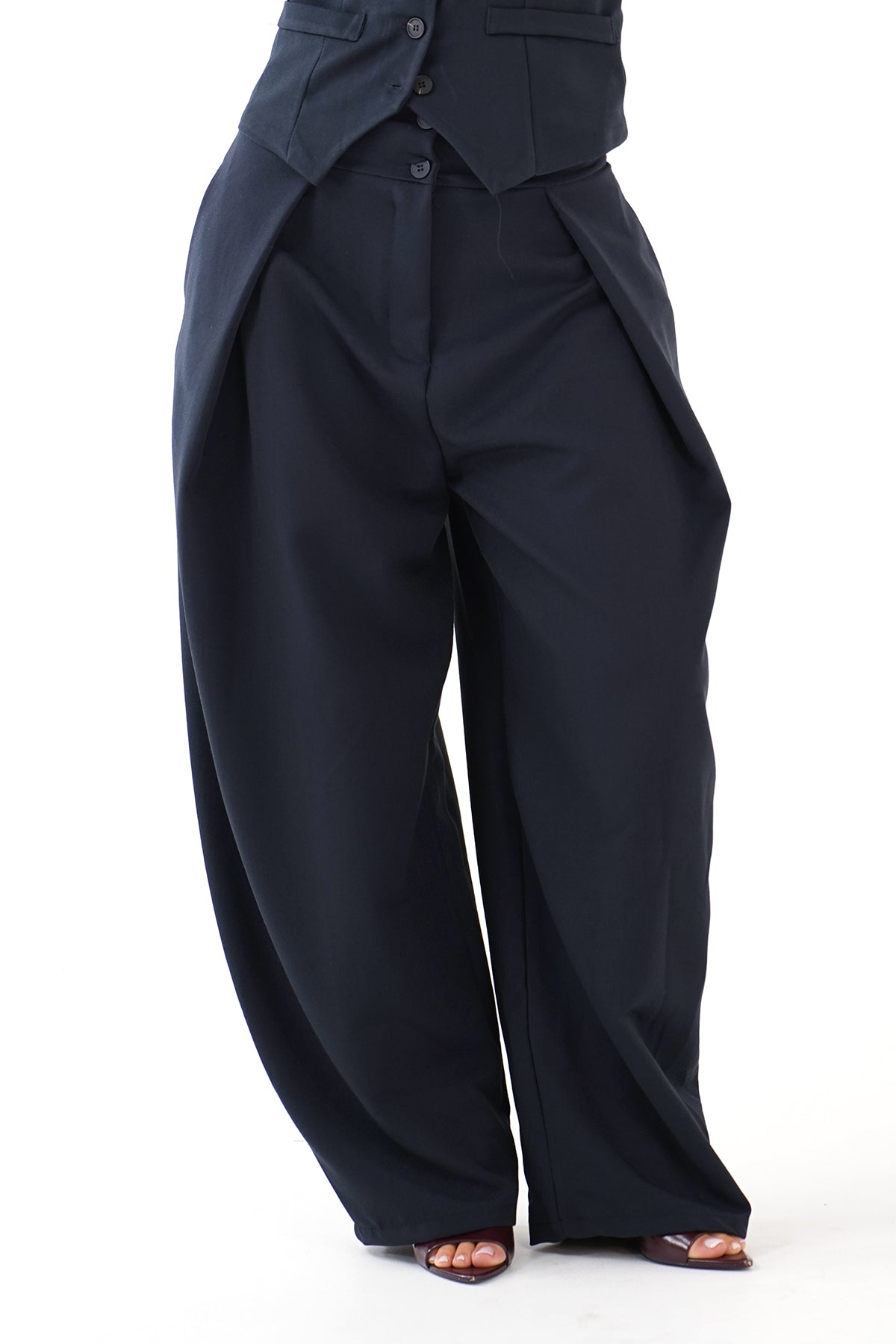 COORDINATO LUNA SARTORIALE BLU GILET E PANTALONE