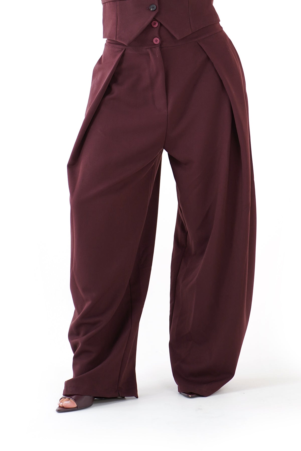COORDINATO LUNA SARTORIALE BORDEAUX GILET E PANTALONE