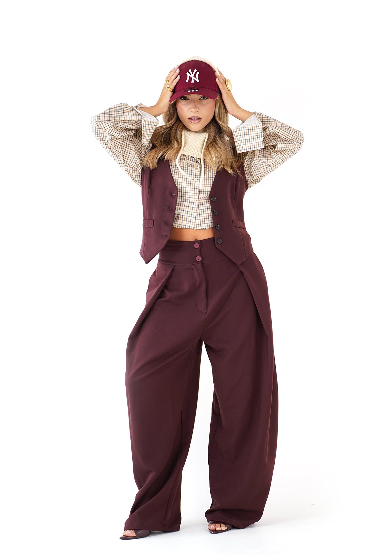 GILET HELENA BORDEAUX SARTORIALE MONOPETTO